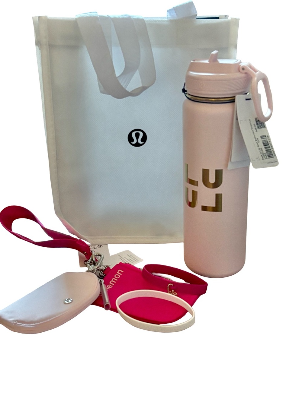 Lululemon Essentials Gift Set–Wristlet, Bottle, Bottle Bands + Tote $109 Value